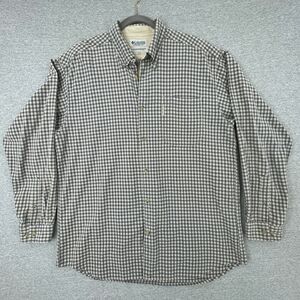 Columbia Shirt Mens Extra Large Brown Checkered Button Up Long Sleeve Outdoor
